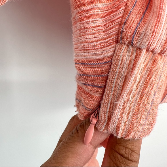 Anthropologie Dolan Left Coast Twist-Front Crop Top Pink Stripe XS - Picture 5 of 7